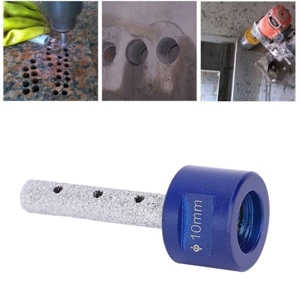Diamantborr för gängfräsning, rak skaft, lödad öppning, polering, reamning, 10 mm
