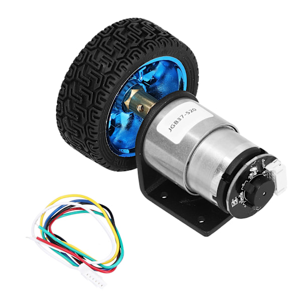 Encoder Motor Sæt CW CCW Aksel DC Gearmotorer med Beslag Hjul til Balancebil DC12V12RPM
