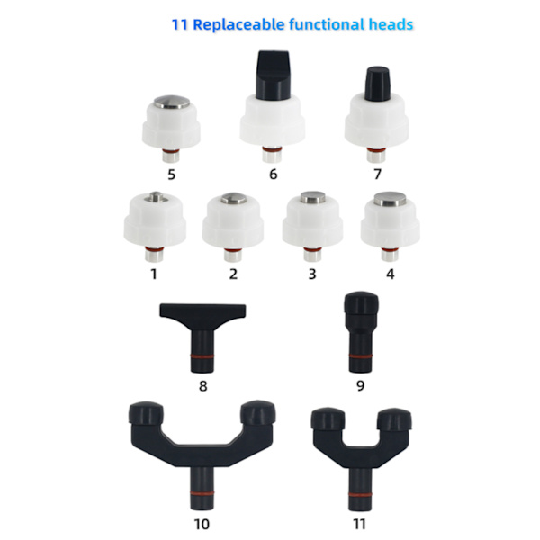 3 i 1 Shockwave Behandlingsmaskine 9 Gear 2 Funktioner Kiropraktisk Justering Dyb Muskelmassager Sølv 100‑240V EU Stik