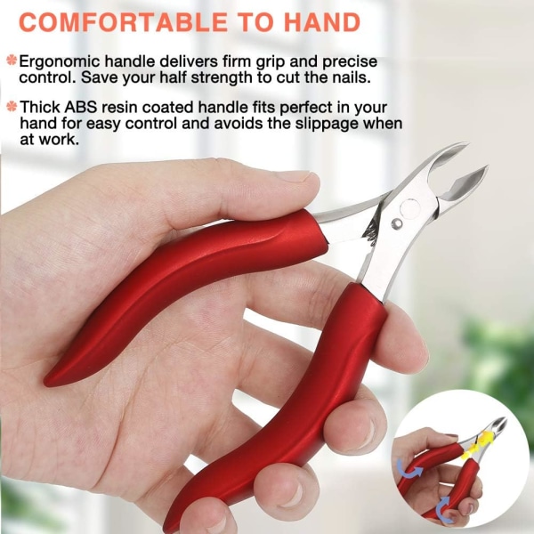 Thick Toenail Clippers, Podiatrist Toe Nail Clippers for Ingrown & Thick & Men & Seniors Toenail and Nail Surgical Grade Stainless Steel