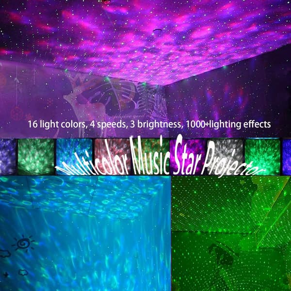Musik Stjernehimmel Projektor Lys - Hvid