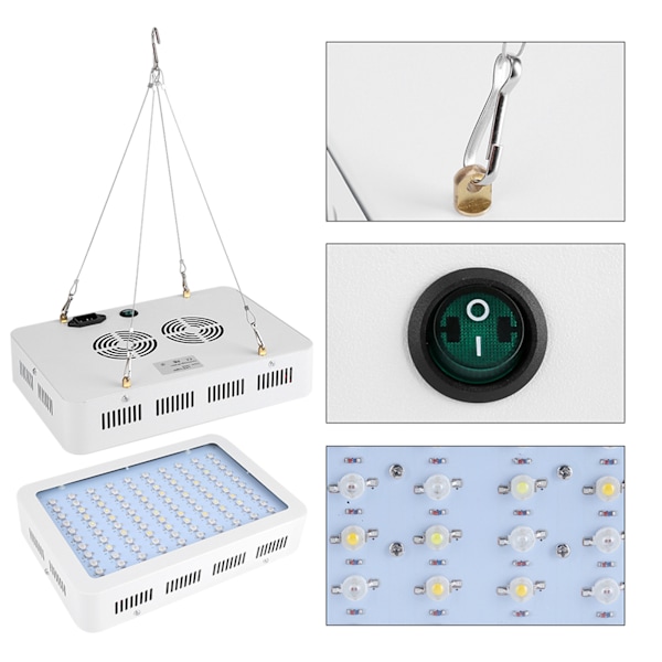 AC220-240V Fuld Spektrum 100 LED Plantevækstlys Hydroponics Vegs Blomstringspanel Lampe