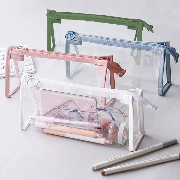 4 STK Pencil Clear Case, Multifonction Organizer Bag