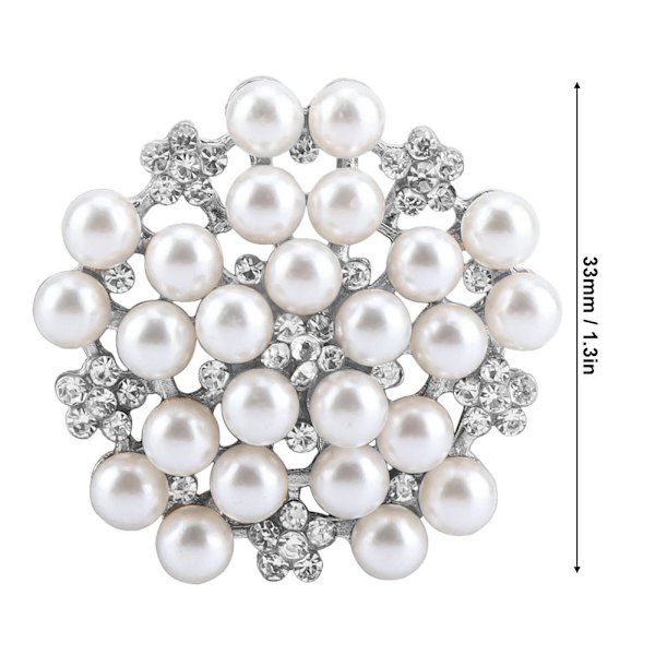 5 stk DIY Perle Rhinestone Dekorasjon Flatback Spenne Bryllup Invitasjon Hårbue (Sølv)