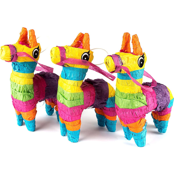 10 stk Mini Esel Pinatas Fiesta dekorasjoner, Cinco de Mayo