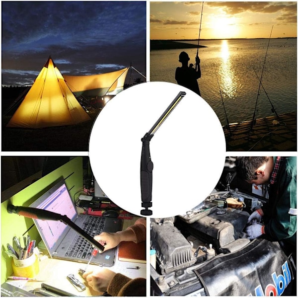 Sladdlös drift & Variabel vätskejustering, Uppladdningsbar LED-arbetslampa med magnetisk bas & Strömindikator för smart energianvändning, Perfekt för
