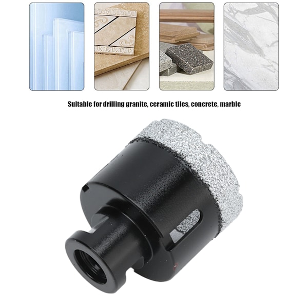 Vakuumlödda Diamantborrkronor Borr Hålsåg Öppnare för Marmor M14 Svart 50mm