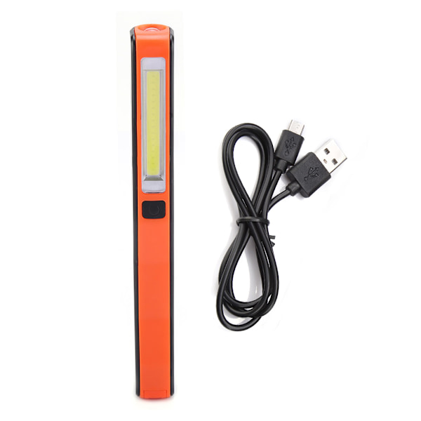 200lm Högintensiv LED Ficklampa USB Uppladdningsbar Torch Lampa med Magnet för Camping Orange