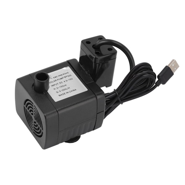 USB-driven Solardriven Sänkbar Vattenpump för Damm, Akvarium, Fontän, DC4.5‑10V 200L/H