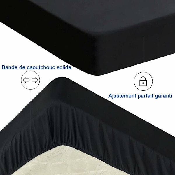 Miljövänligt Dra-på-lakan, Stretch Jersey, Vattentätt 360° Andningsbart Tyg Säkerställer Normal Madrassventilation, Åtsittande Passform För Madrasser