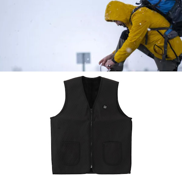 Opvarmet Vest Konstant Temperatur 3 Temperaturniveauer 5 Zoner 3S Opvarmning Elektrisk Opvarmet Vest til Vinter Udendørs Sport XXL