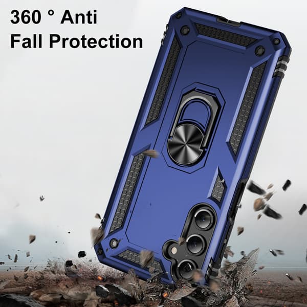 Kompatibel med Samsung Galaxy A15 5G Armor Ring Shell Blandet Blå