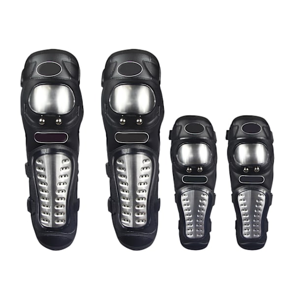 Motorcykel Skyddsutrustning Set Rostfritt Stål Knäskydd Armbågsskydd för Motocross ATV Mountainbike 4st Fri Storlek