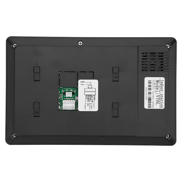7 tommer LCD Videodørklokke Ledningsført 2-vejs Radio Nattesyn TFT Display ID-kort Regntæt 100‑240VEU Stik