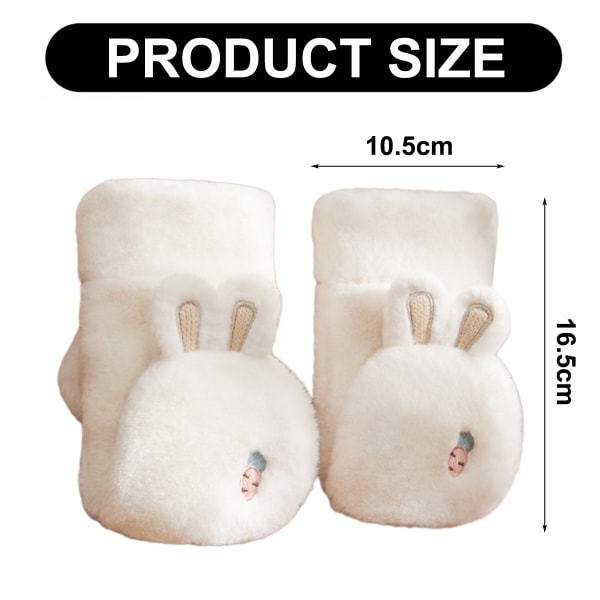 2pcs cute cartoon flip gloves padded and thickened cold-proof