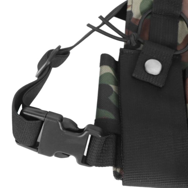 Radio Brystsele med 2 Lommer Oxford Klud Justerbar Vest Rig Universal til 2 Vejs Radio Walkie Talkie Camouflage