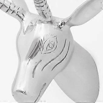 Veggmontert Aluminium Gasellehode Dekor Sølv 33 cm