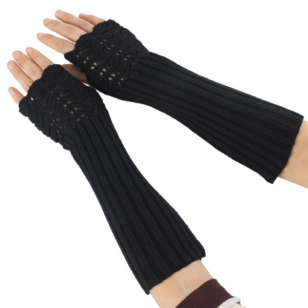 Damskaladesign Vintervarma stickade handskar med långa armar