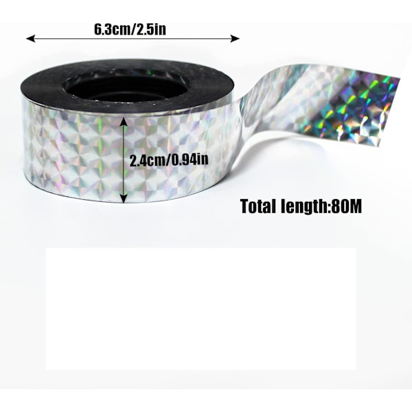 Reflekterande skrämseltejp för fågelkontroll, effektiv fågelskrämma med diamantmönstrad reflekterande design för trädgårdsskydd