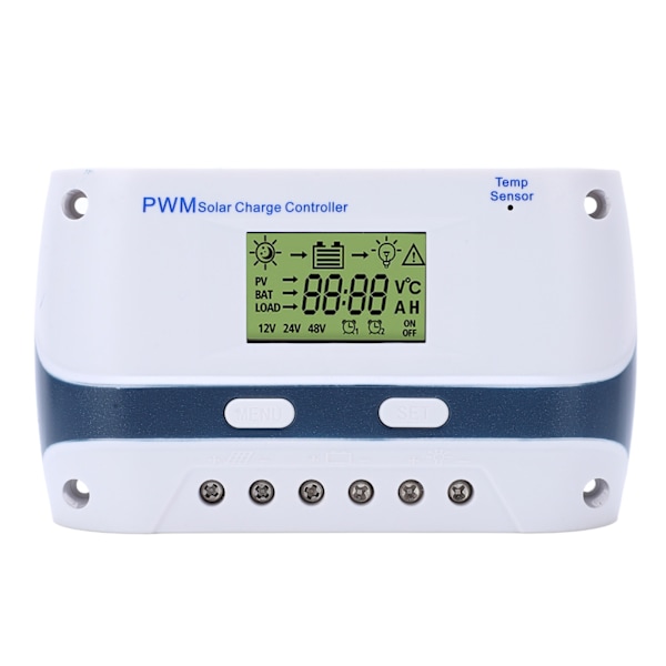 Solcellsladdare-styrenhet 12V 24V LCD-display PWM Solpanelregulator för Hembasstationer Husbilar Yachter Fartyg