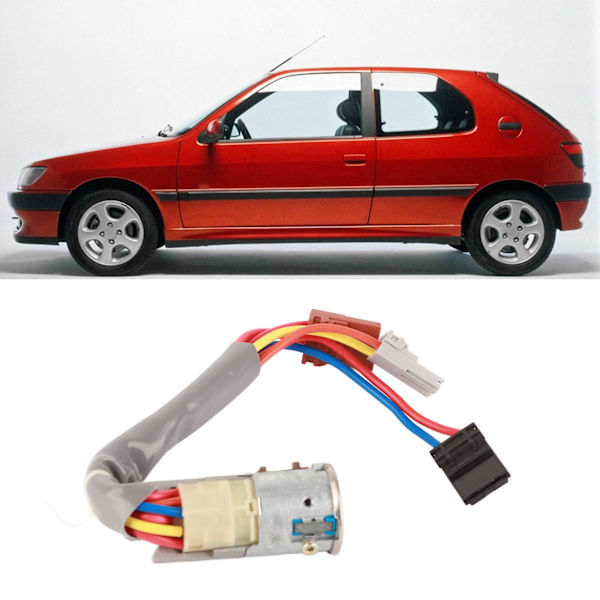 Ratstyringslås Tændingsswitch 416299 Nøglesæt Udskiftning til Peugeot 306 Alle Modeller 1993 ‑ 1997