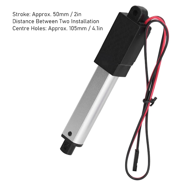 Mini sähköinen lineaarinen aktuaattori vedenkestävä mikro pieni liike DC12V 50mm isku robotille DIYForce 90N nopeus 9.5mm/s
