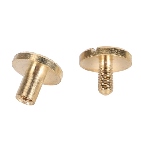 50 st Bokbindningsnitar 50 st Platt Huvud Spårskruvar Mässing Dekorativ Skruvnit Set för Läderhantverk DIY Projekt 8x6mm