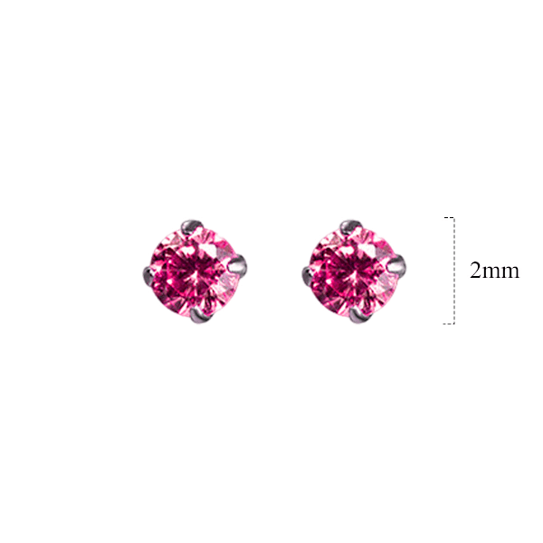 S925 Sterling Silver Mini Fyra-Klor Färgad Diamant Enstaka Diamant Örhänge Öronhål Enkla Små All-Match Kvinnors Örhängen G6535