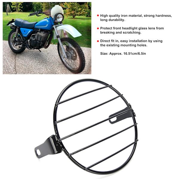 6,5 tommers motorsykkel frontlyktgrilldekselbeskytter Universal for Cruisere Choppere Cafe Racers