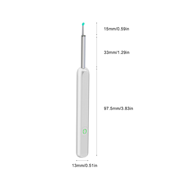 LED-ljus Öronvax Remover HD-kamera Synlig Smart Öronskedesett med Förvaringslåda Vit