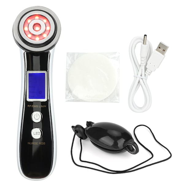 Photonterapi RF EMS Högfrekvent Mikrovibrations Skönhetsmaskin Porrengöring Svart Lila