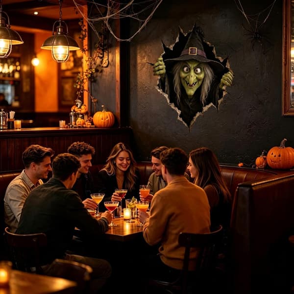Halloween Spooky-Themed Wall Decals for Home Decor, Halloween 3D Wall Decals - A