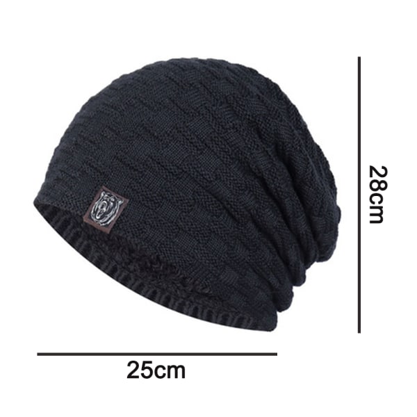 1 stk Lue for menn Vinter varme luer Strikk Slouchy Tykk Skull Cap