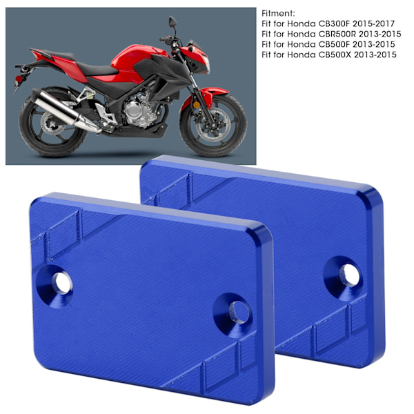 2 kpl Etu- ja Takajarrun Nestevaraston Kannen Peite Sopii Hondalle CB300F CBR500R CB500F CB500X Sininen