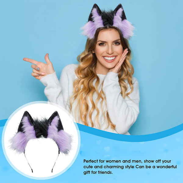 Håndlavede Wolf Fox Ears Animal Cute Head Accessories til Hallowee