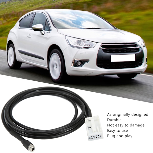 AUX-inngang Lydkabel Adapter ABS Erstatning for Citroen Berlingo 2005 Støtter MP3 Lydformat
