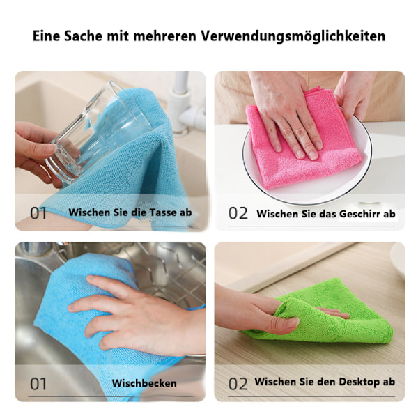 Mikrofiberduk, snabbtorkande supermjuk handduk för rengöring av flera ändamål, ultraabsorberande och luddfria rengöringsdukar för kök, bil,