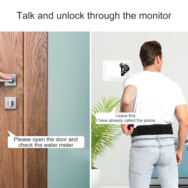 7 Tums LCD Videodörrtelefon Intercom Dörrklocka Kit Vattentät Heminträdessystem 2V1(AU 100-240V)