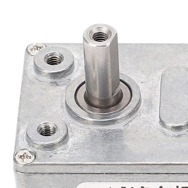 DC-vaihdemoottori 12 mm yksittäinen akseli, käännettävä itselukkoituva turbiini-mato-vaihde, kiinnitysjalusta, 6 RPM