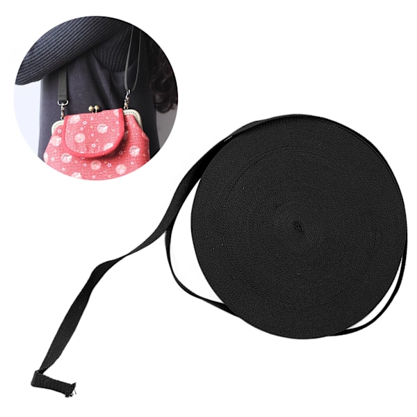 Vävband 50 Yards 2,54 cm Breda 0,2 cm Tjocka Enfärgade Elastiska Mellantunga Vävband för Hantverk DIY Reparation Svart 2,54 cm Breda 0,2 cm Tjocka