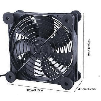 120mm 5V Dobbelt USB-drevet PC Router Blæsere Med Hastighedsregulator Luftstrøms Køleblæser til Router Modem Receiver