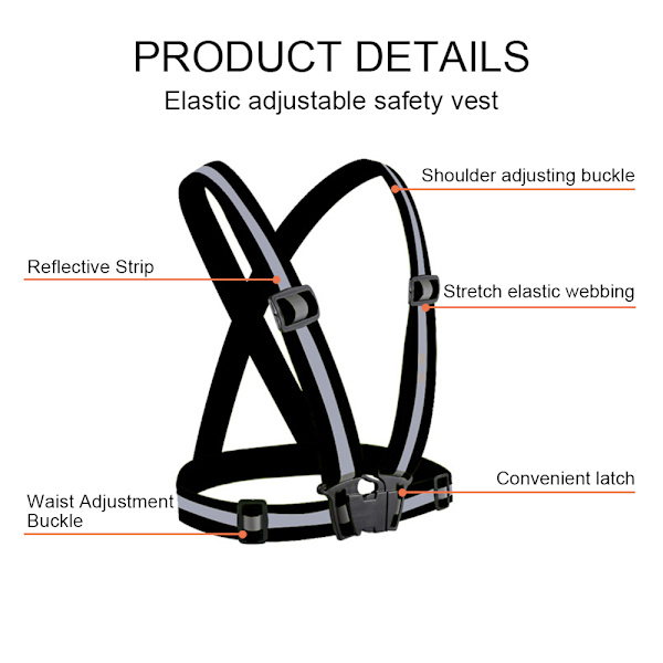 Reflekterande löparväst 2 stycken elastisk justerbar reflex