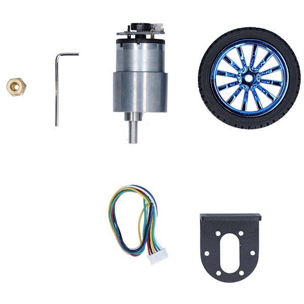 Kodare Motoruppsättning 6mm Axel med Monteringsfäste för Smart Bil Robot DIY DC6V JGB37‑52035RPM