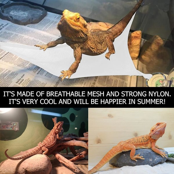 2 st. Skäggagam Hammock Triangel Reptilhängmatta för Skäggagamer Ödlor Reptil