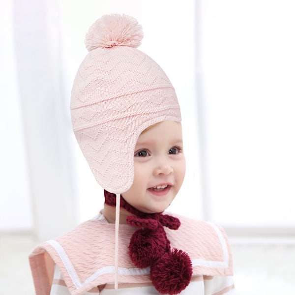 3 st Baby Vintermössa Halsduk Handskar Set Stickad Fleecefodrad Mössa Tjock Mjuk Varm Mössa för 1-3 År Gamla Barn Pojkar Flickor
