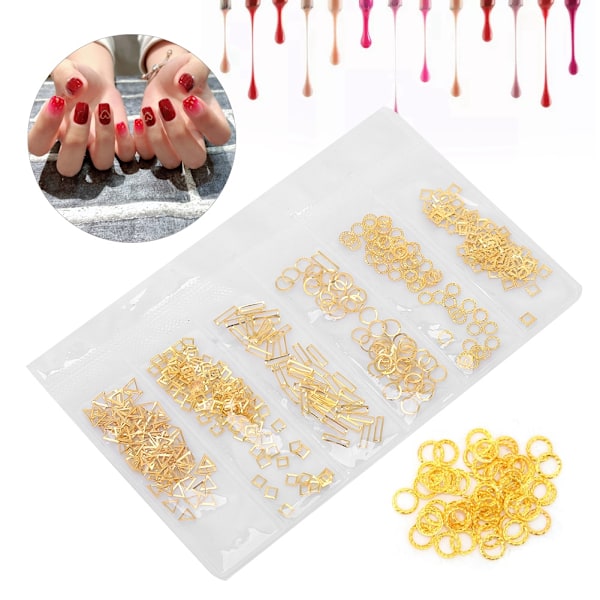 Gold Plating Sequin Hollow Mixed Shape Pattern Nail Art Decoration DIY Jewelry 2#