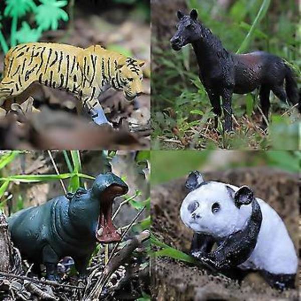 Simuleringsmodel af vilde dyr, legetøj, mini dyr, tiger, panda, børnefigurer, dukker, dinosaurlegetøj