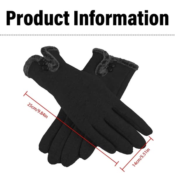 Vinterhandsker med touchscreen-fingre, dame, vinter, udendørs handsker
