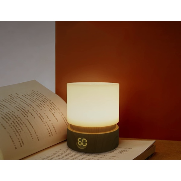 Timer Nattlampa, Portabel Design Touch-Kontroll Dimbar LED Sänglampa med Varmt Ljus, Upp Till 90 Minuters Timerfunktion för Barn