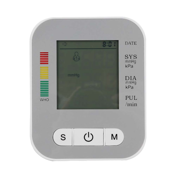 Elektrisk Arm Blodtrycksmätare Digital Blodtrycksmonitor Med LCD-Skärm